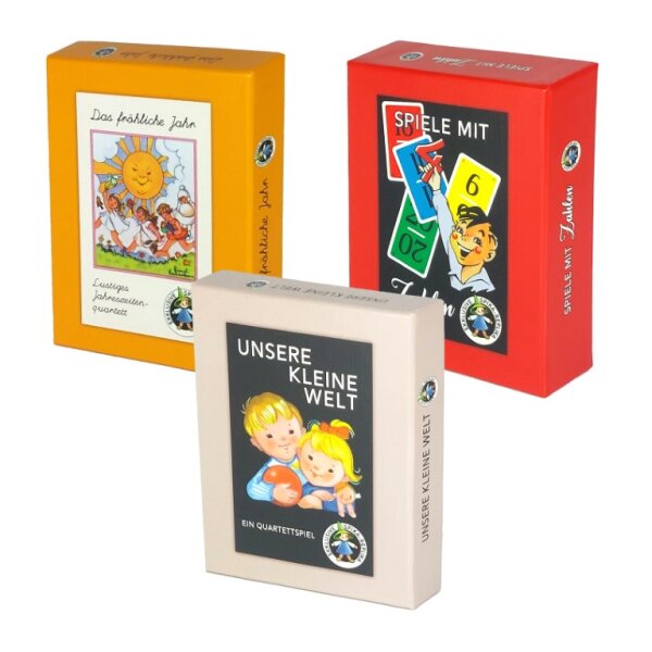 Spika Kartenspiel Set Unsere kleine Welt + Das fröhliche Jahr + Spiele mit Zahlen