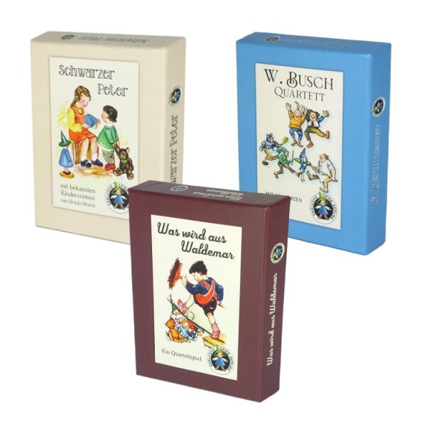 Spika Kartenspiel Set Schwarzer Peter + W. Busch + Mein Märchenreich
